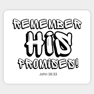 Remember his Promise John 16:33 Sticker